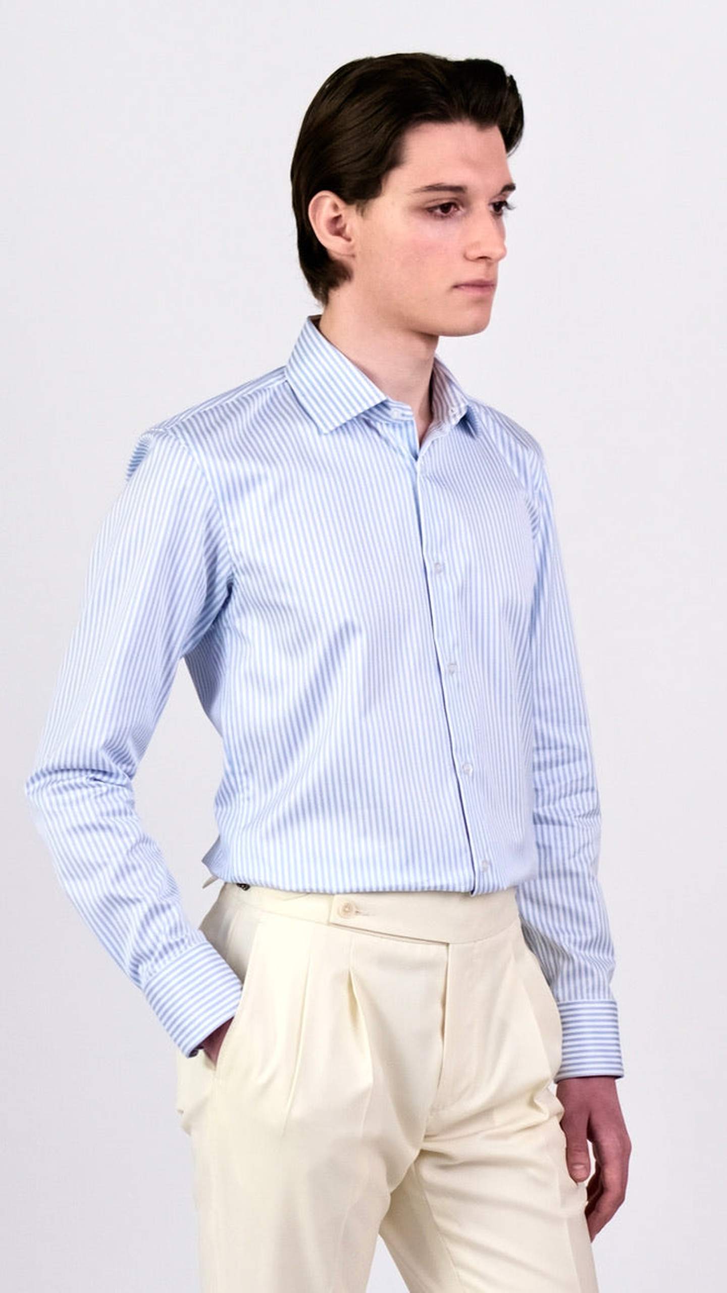 Cămașă Poplin cu Dungi Albastre by Iorgoni