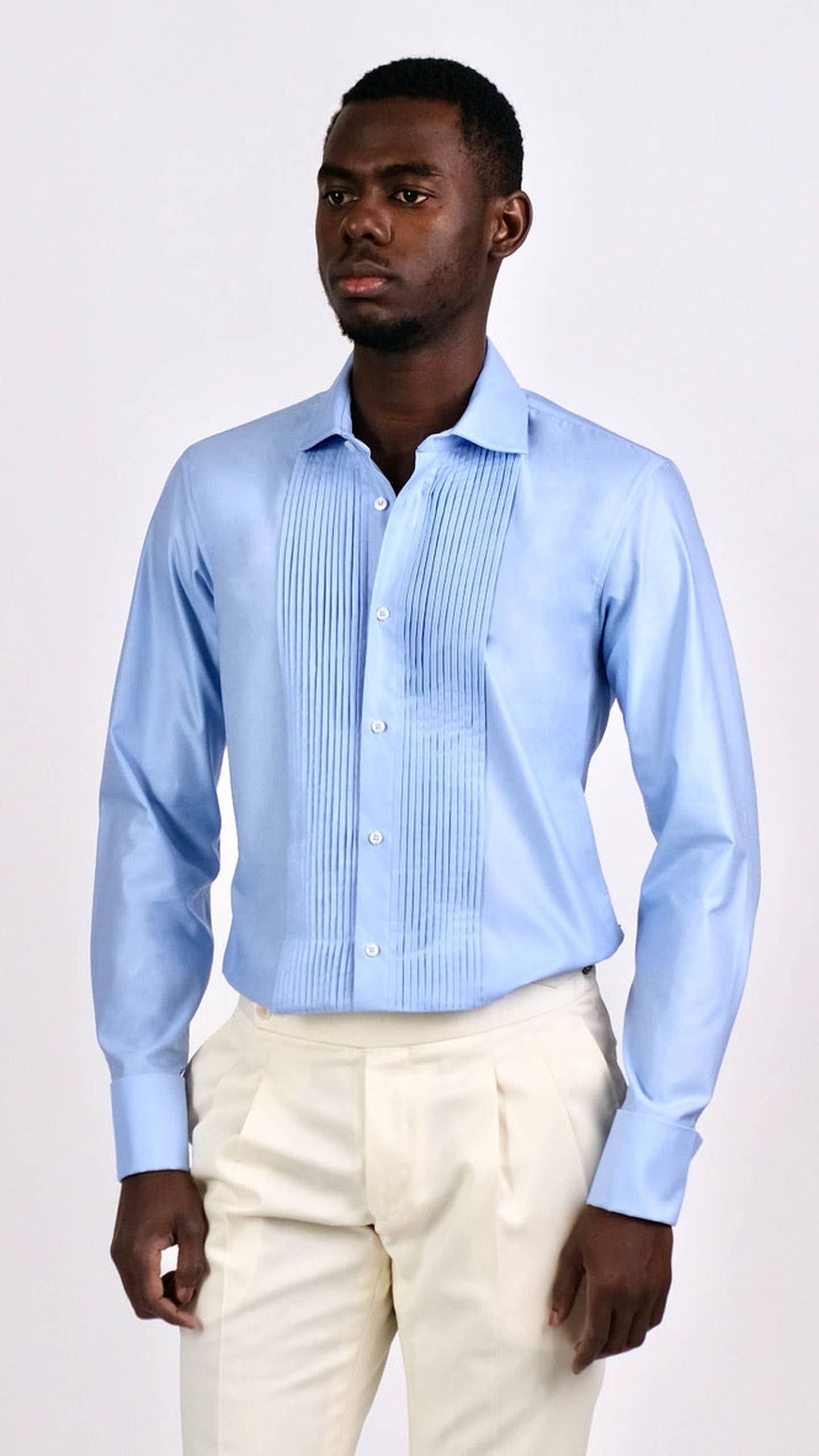 Cămașa Tuxedo cu Plastron - Albastru Deschis by Iorgoni