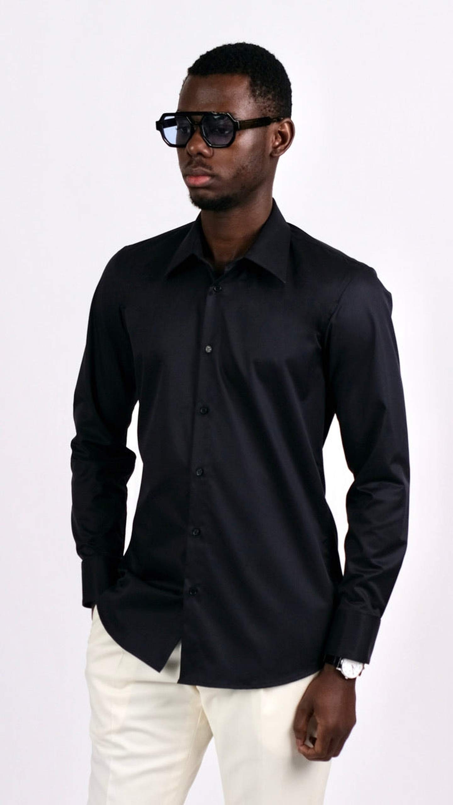 Cămașă Neagra din Twill by Iorgoni