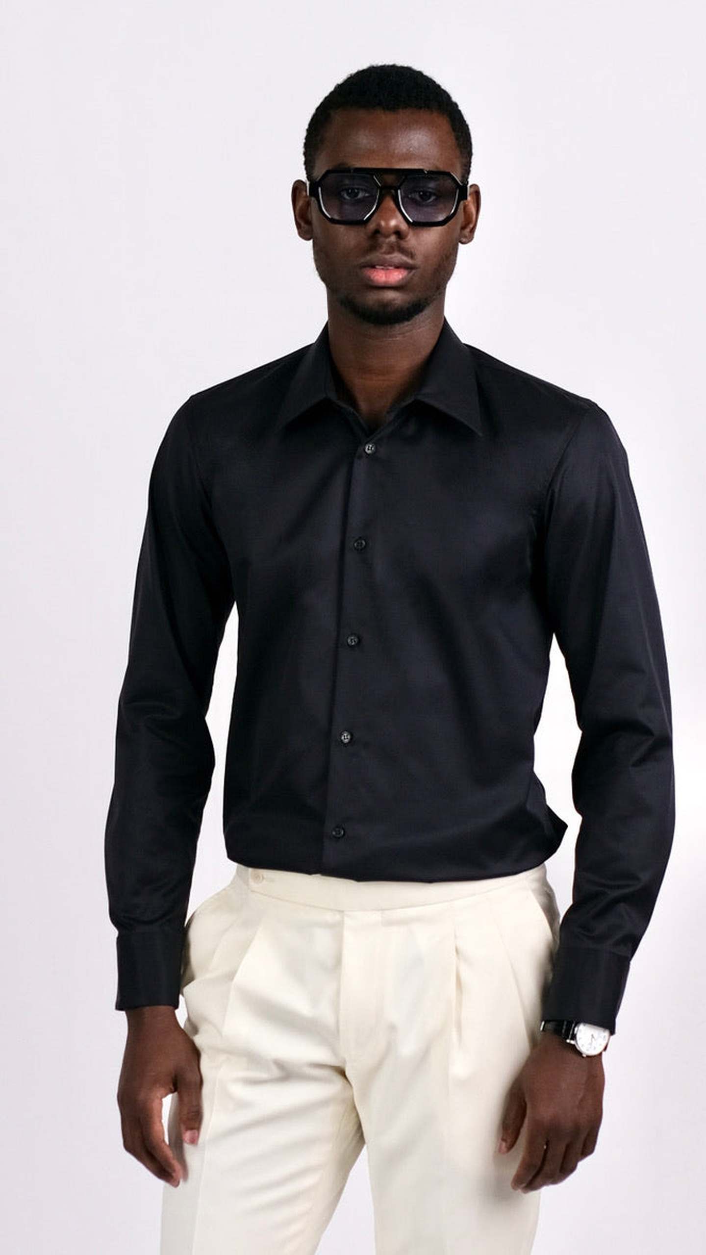 Cămașă Neagra din Twill by Iorgoni