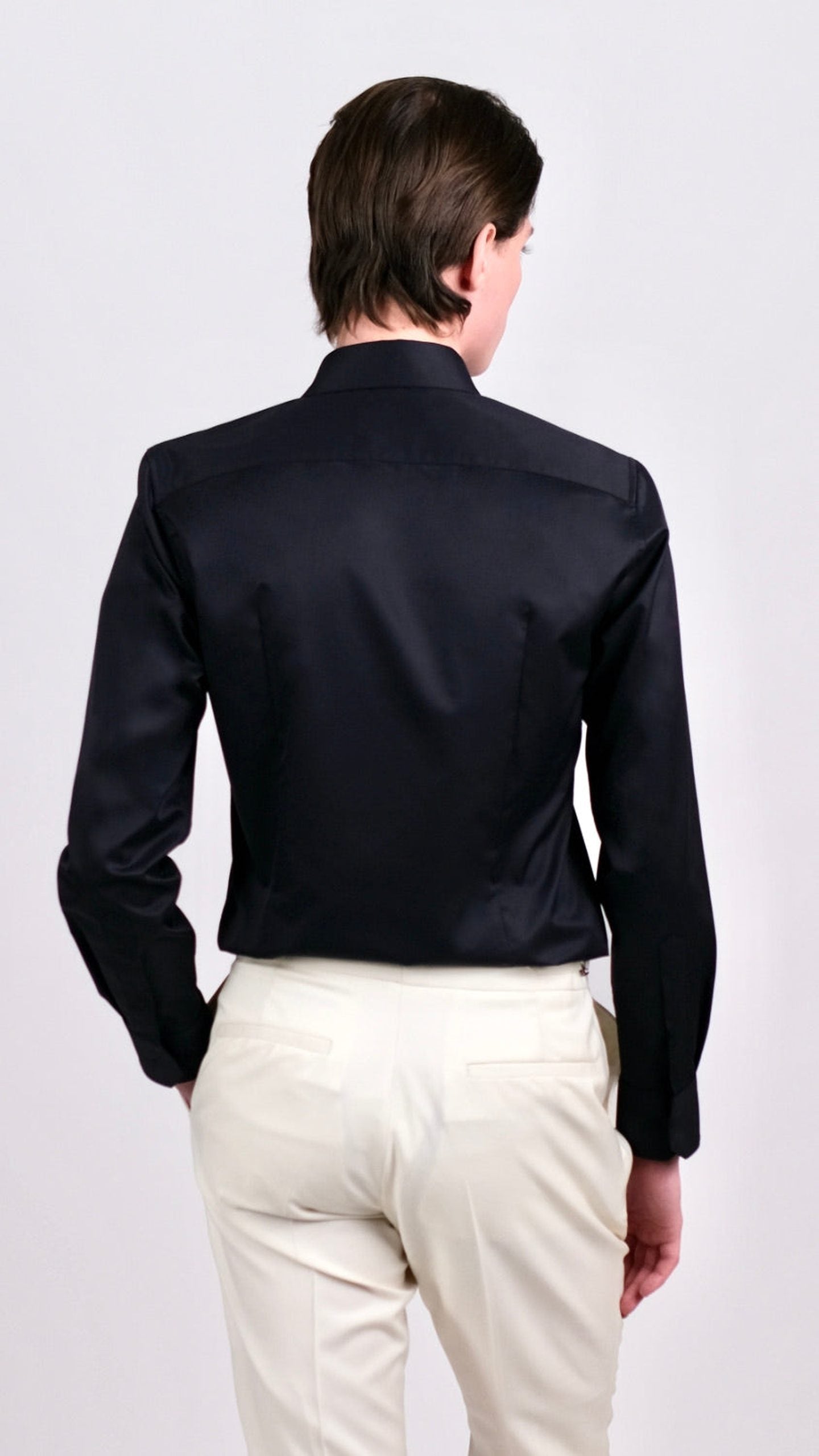 Cămașă Tuxedo cu Plastron - Negru by Iorgoni