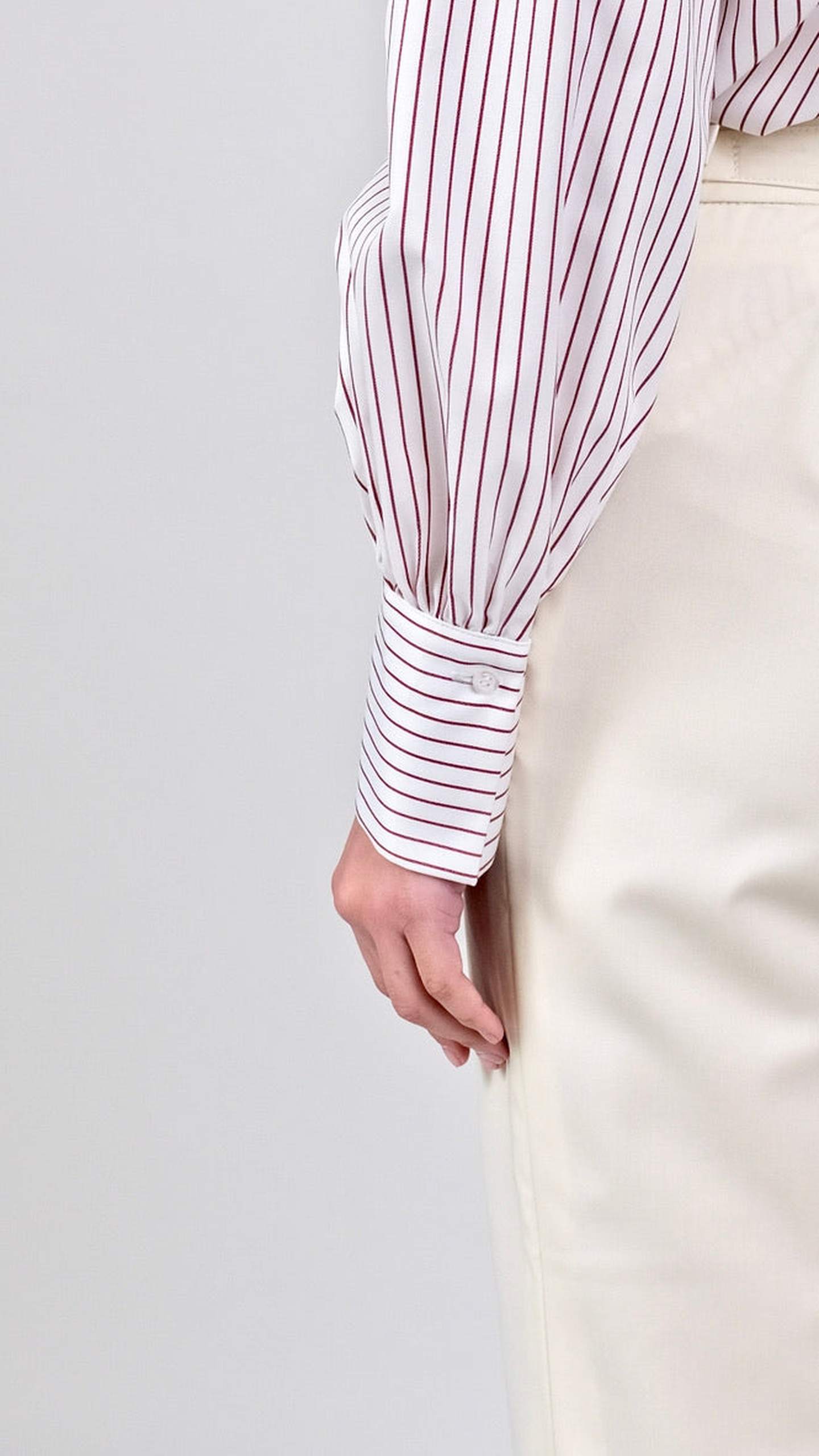 Cămașă din Twill cu Dungi Bordo by Iorgoni