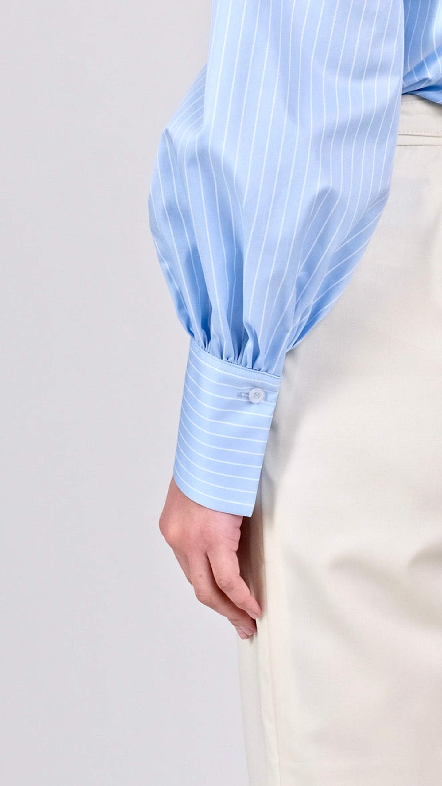 Cămașă Twill cu Dungi - Albastru Deschis by Iorgoni