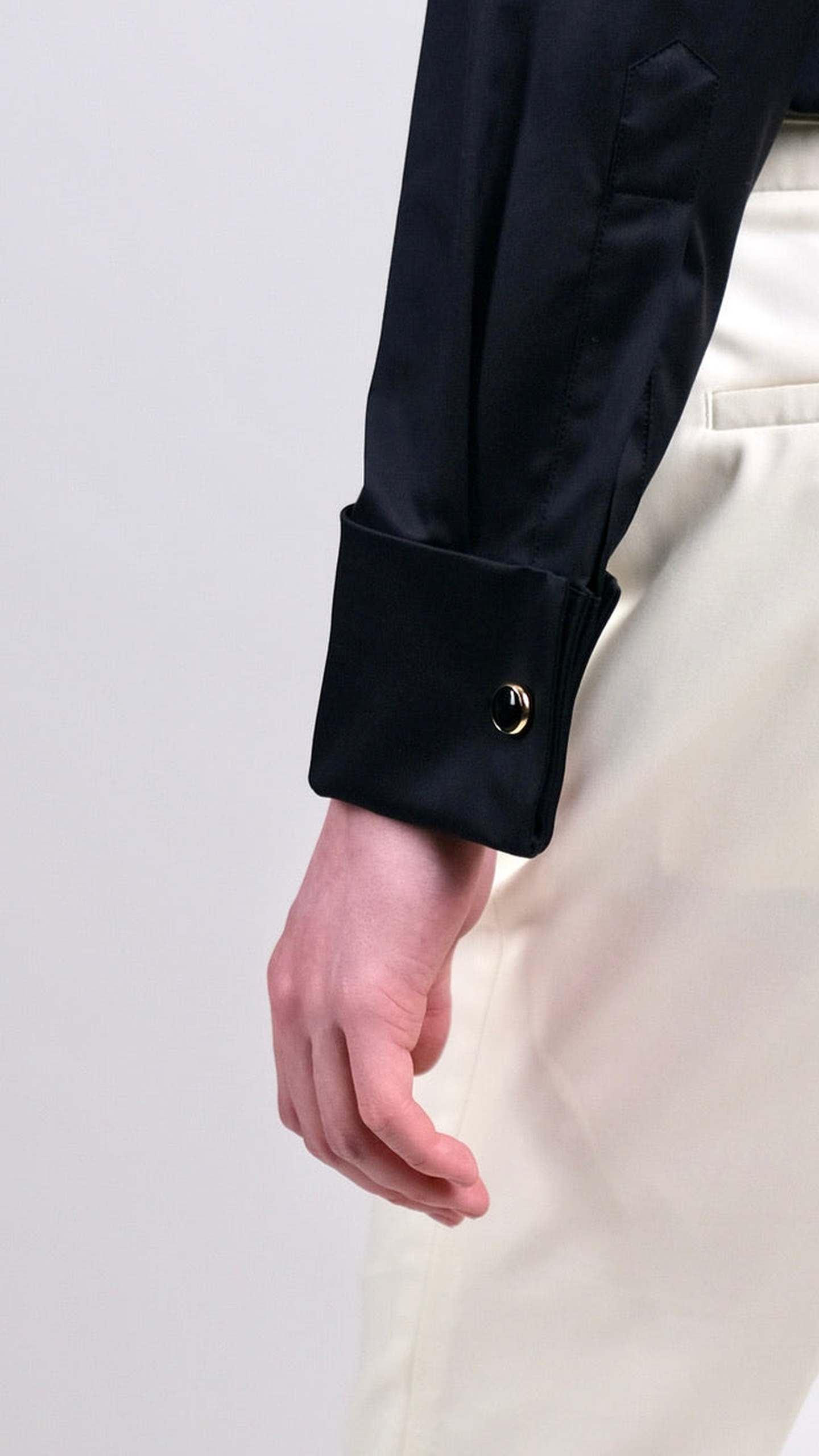 Cămașă Tuxedo cu Plastron - Negru by Iorgoni