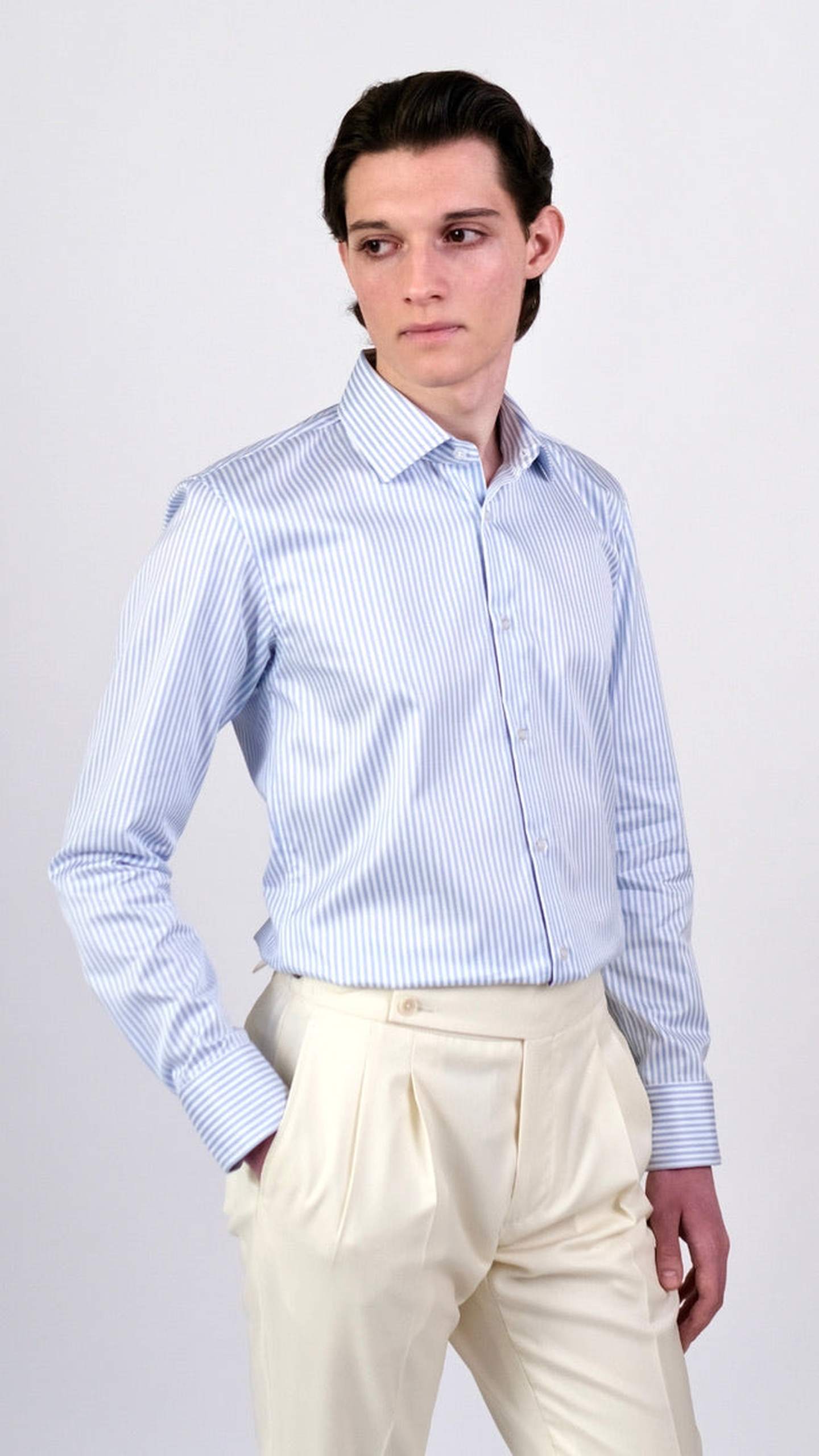 Cămașă Poplin cu Dungi Albastre by Iorgoni