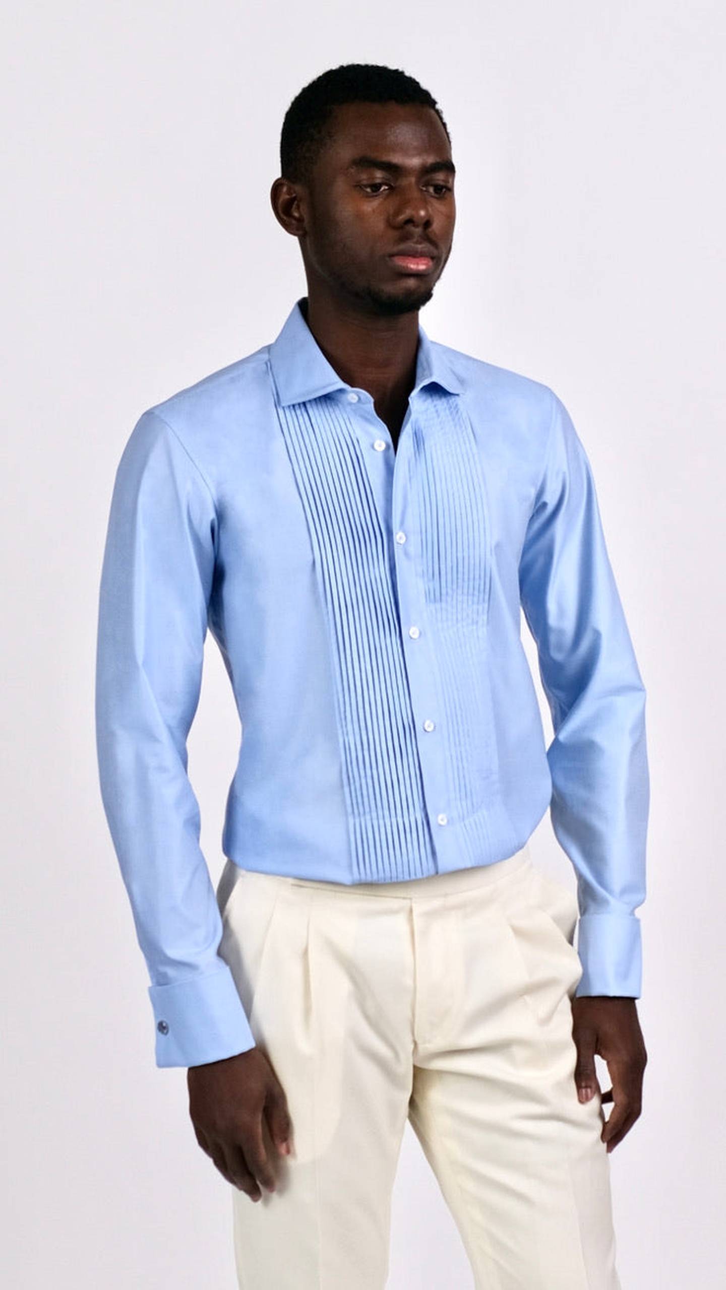 Cămașa Tuxedo cu Plastron - Albastru Deschis by Iorgoni