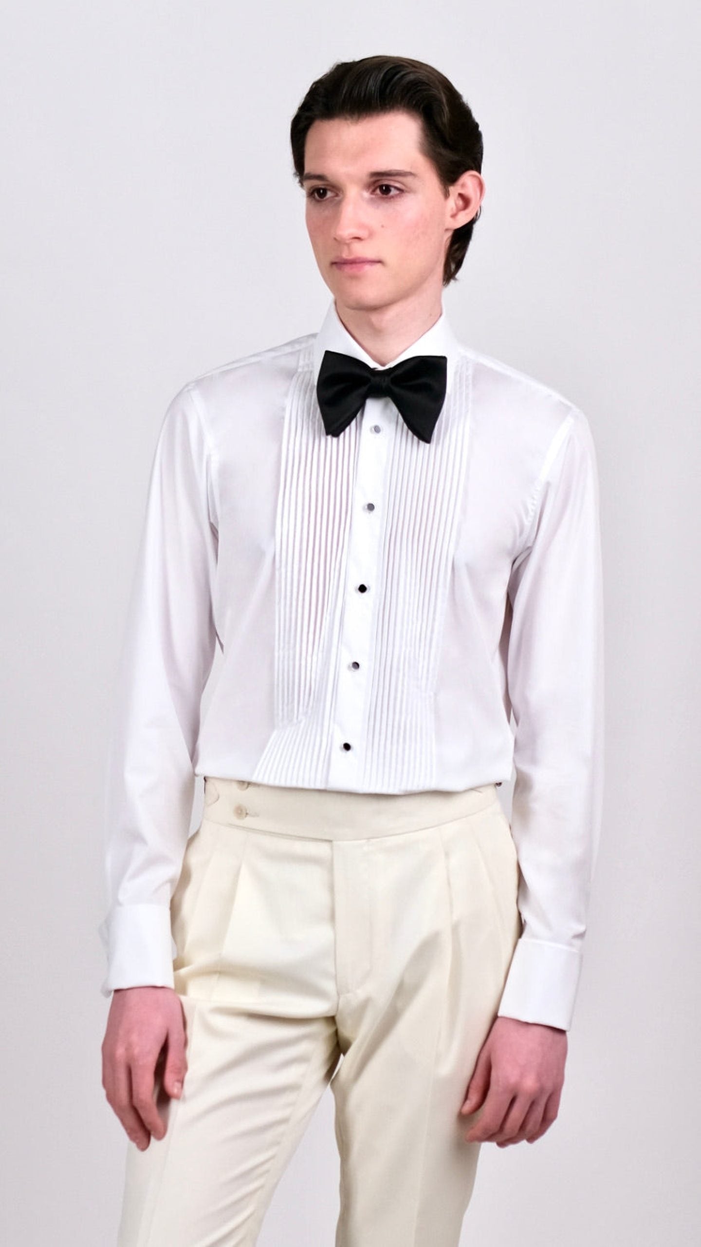 Cămașă Tuxedo cu Plastron - Alb by Iorgoni