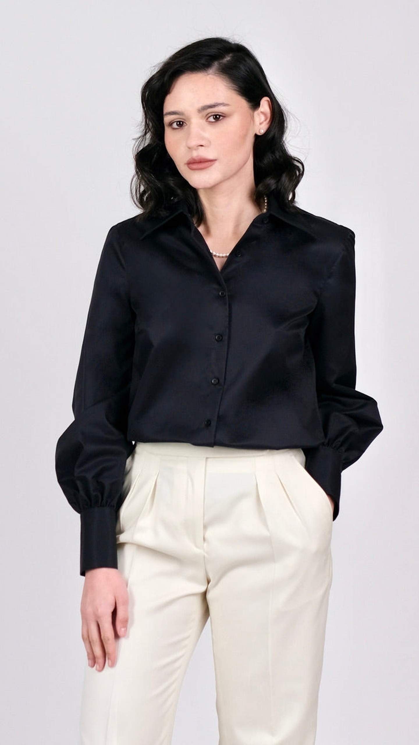 Cămașă Twill Neagră by Iorgoni