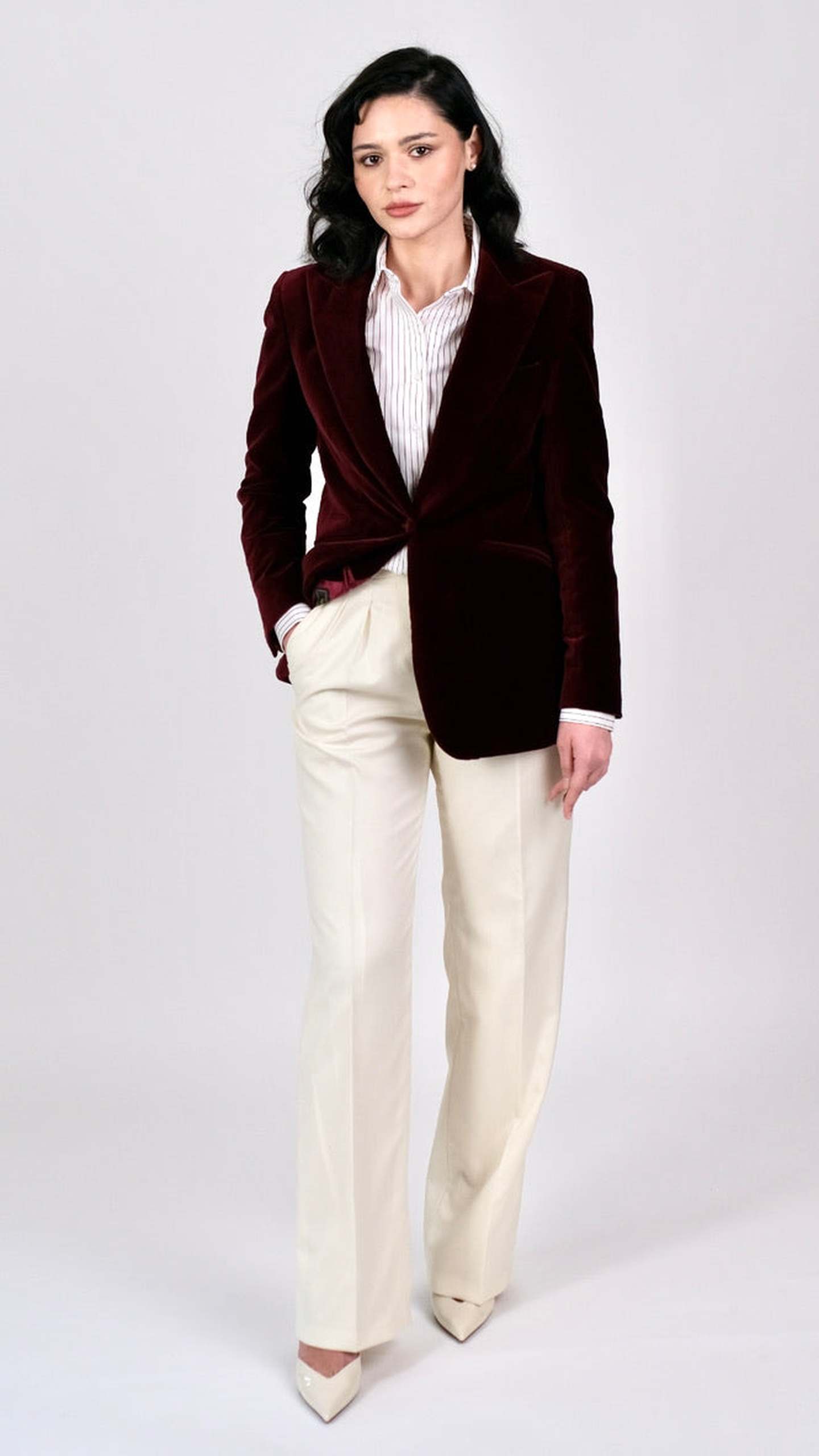 Costum din Catifea Burgundy by Iorgoni